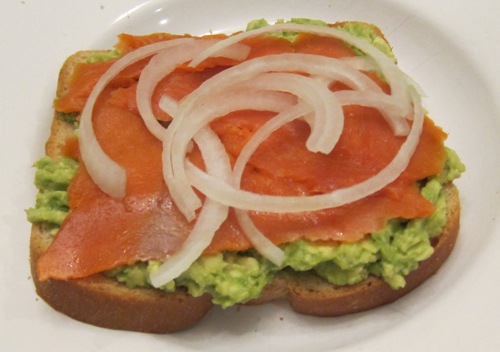 making a lox sandwich