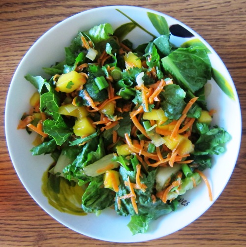Thai Mango Salad Recipe With Carrots And Greens