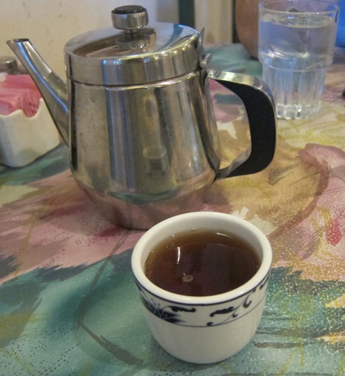 hot tea at Chinese restaurant