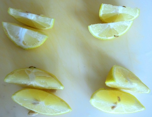small pieces of lemon to squeeze out the juice