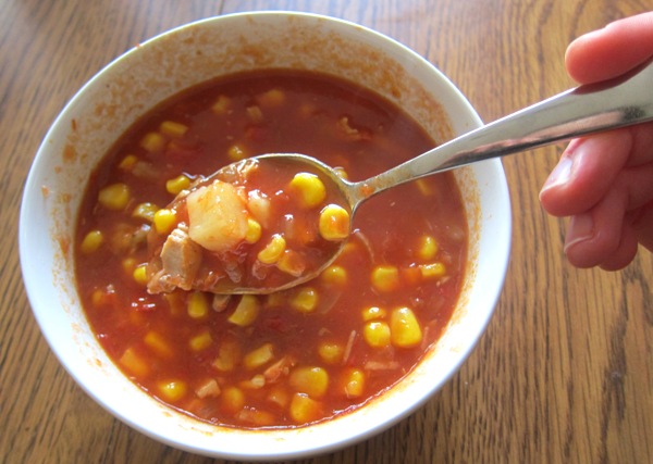 corn and tomato soup with chicken