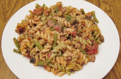 rotini pasta with sausage and green beans easy recipe