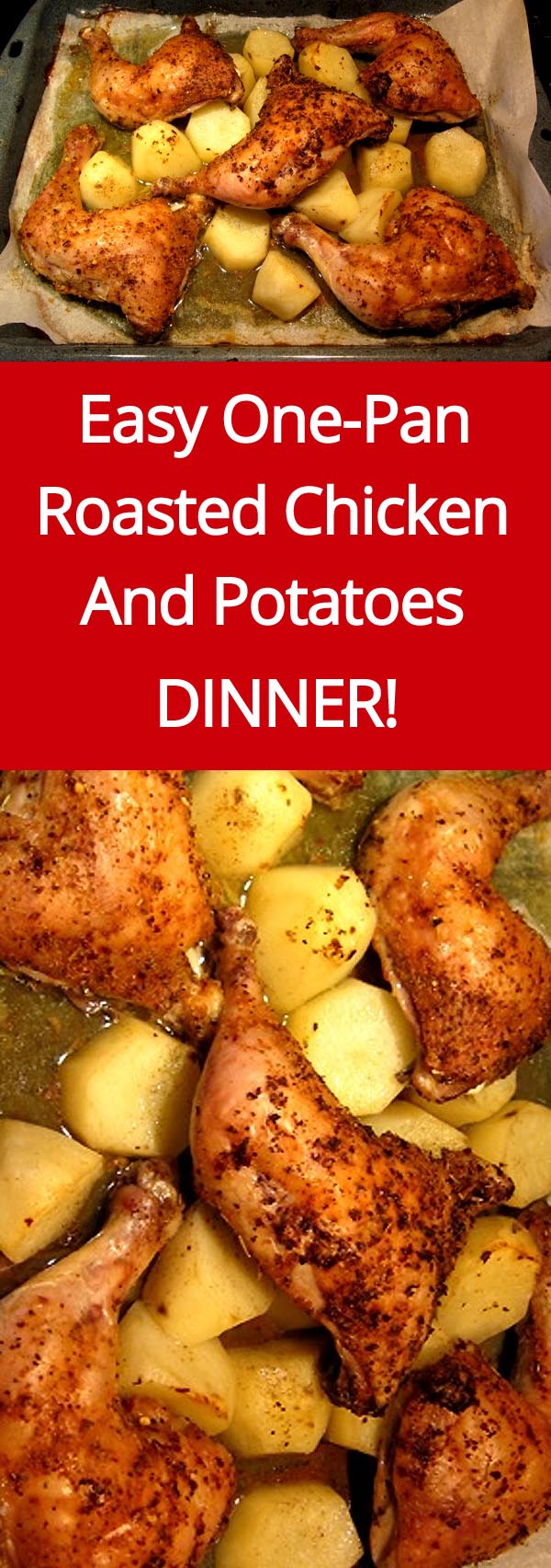 Easy One-Pan Roasted Chicken And Potatoes Recipe | MelanieCooks.com