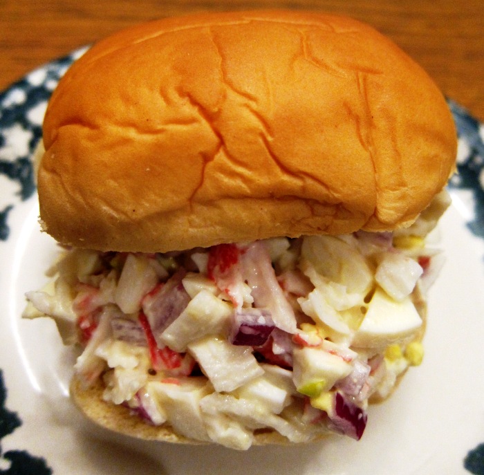 Crab Salad Sandwich - easy recipe using imitation crab meat