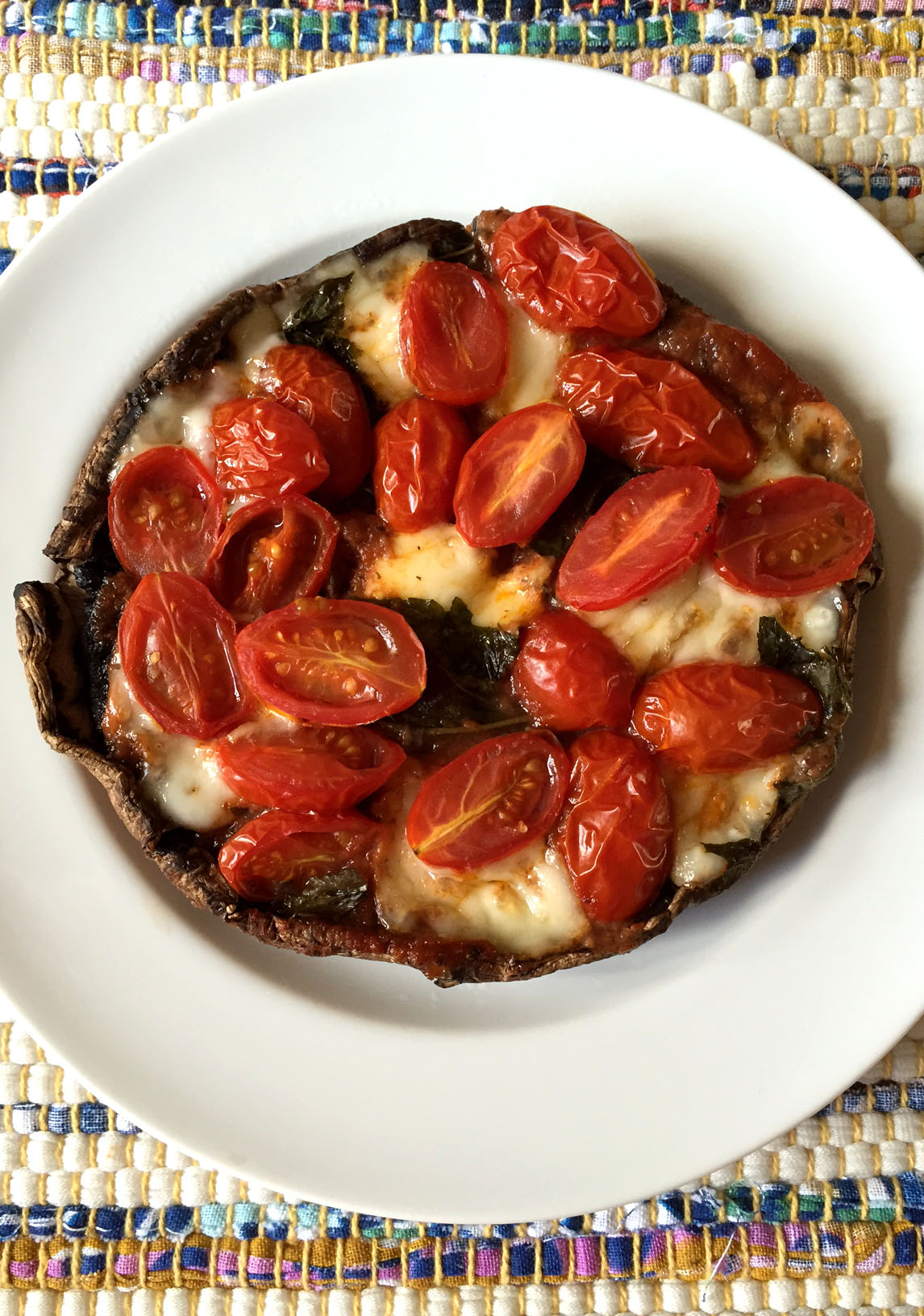 Portobello Pizza Recipe With Cherry Tomatoes, Basil And Fresh Mozarella