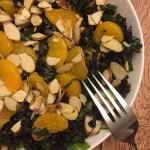How To Make Red Kale Salad With Orange Slices And Almonds