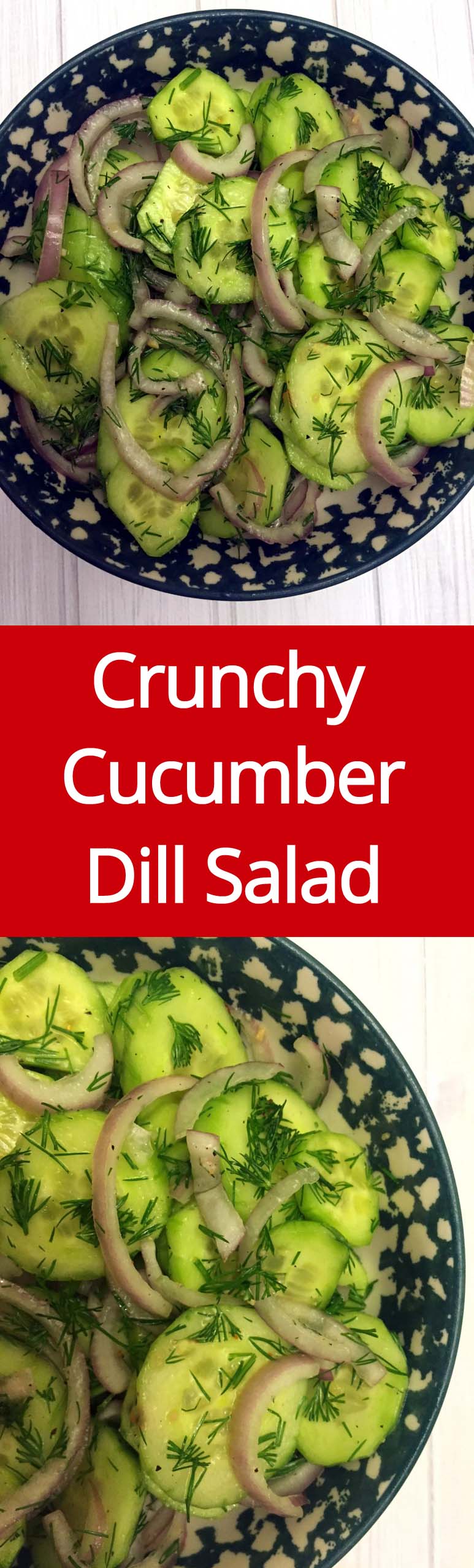 Easy Crunchy Cucumber Dill Salad Recipe With Red Onions | MelanieCooks.com