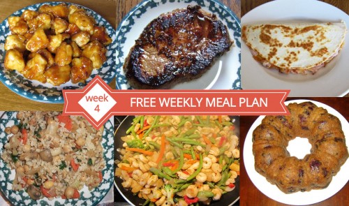 FREE Weekly Meal Plan - Menu For Week 4
