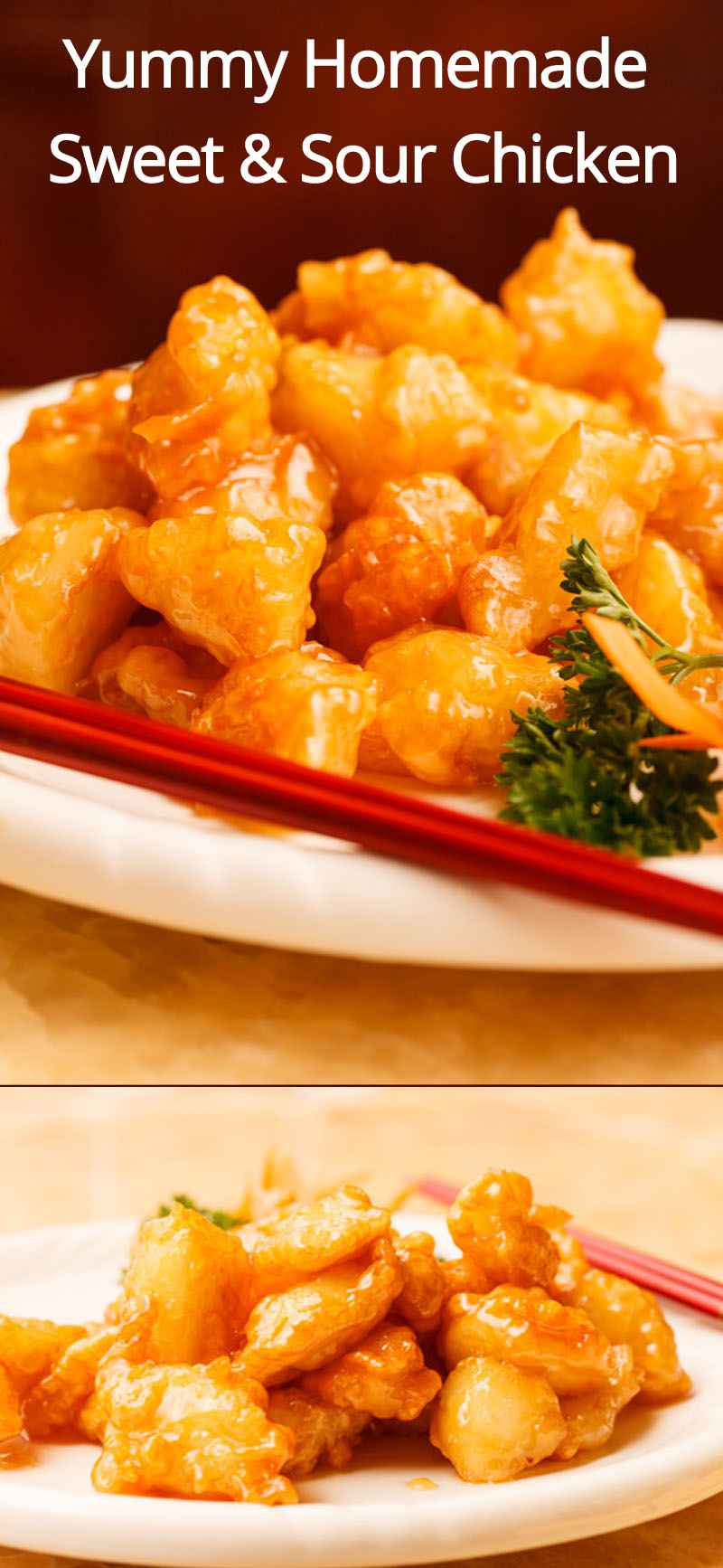 Homemade Sweet & Sour Chicken Recipe - make this instead of ordering a Chinese takeout! #chinese #chicken #sweetandsour