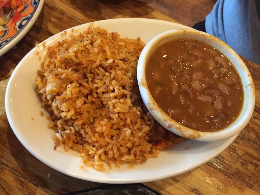 Mexican rice and baked beans