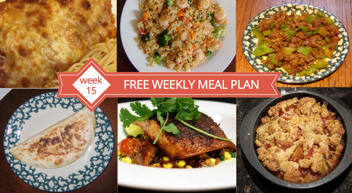 FREE Weekly Family Meal Plan (Week 15 Menu)