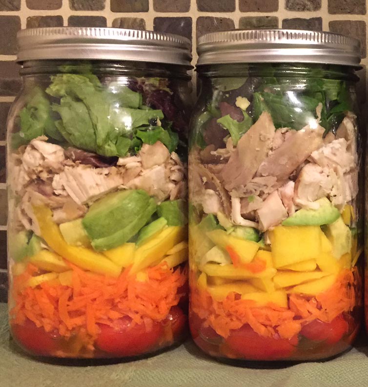 Mason Jar Salad Recipe - Chicken Mango Salad In A Jar - Amazing!