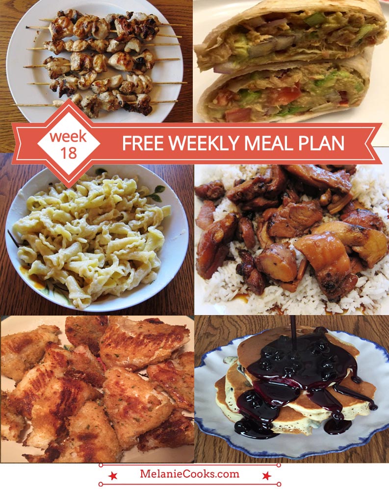 FREE Weekly Meal Plans - Week 18 Menu