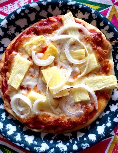 Pineapple Onion Pita Pizza Recipe