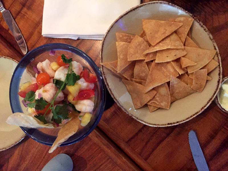 Ceviche and Chips at Oceana Coastal Kitchen restaurant