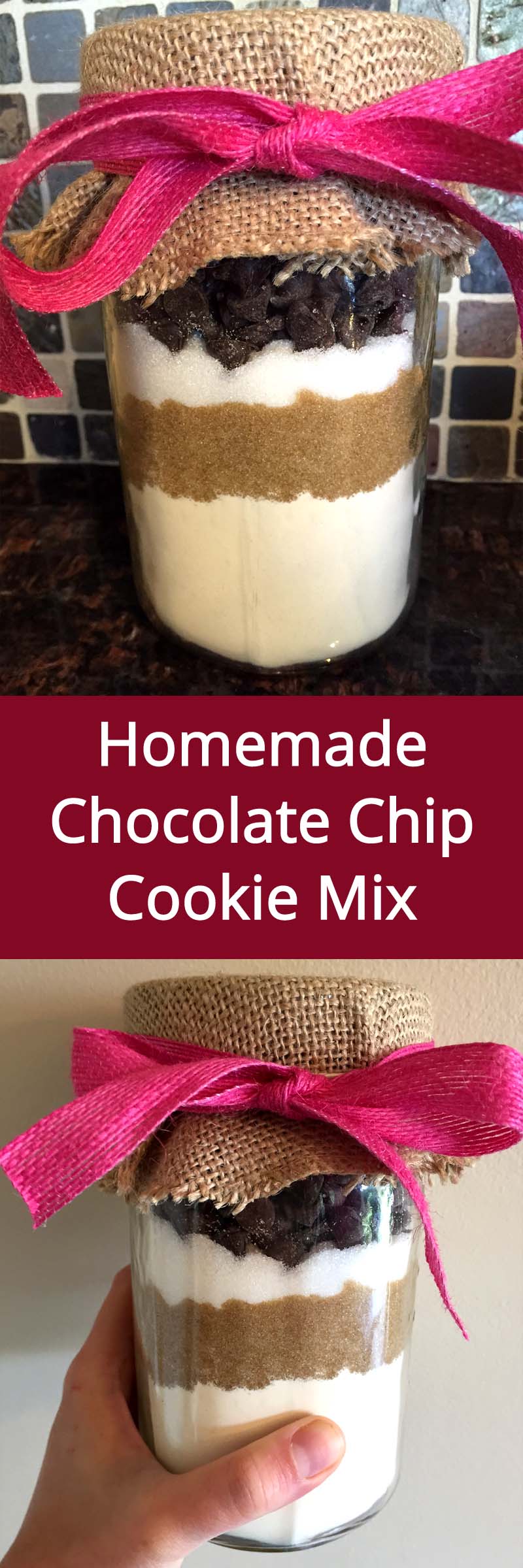 Homemade Chocolate Chip Cookie Mix In A Jar - awesome gift idea! (from MelanieCooks.com)