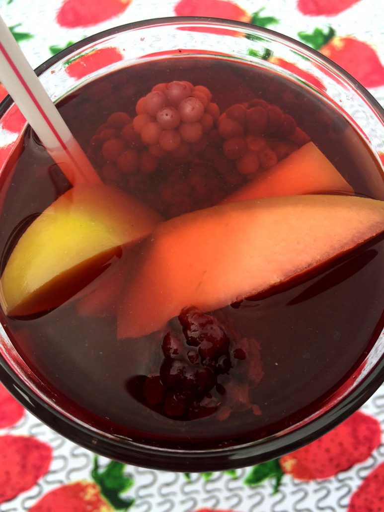 Homemade Red Hibiscus Ice Tea With Fruits