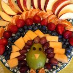 Thanksgiving Turkey Shaped Fruit Platter :) Lots of AWESOME Thanksgiving recipes on this site! | MelanieCooks.com