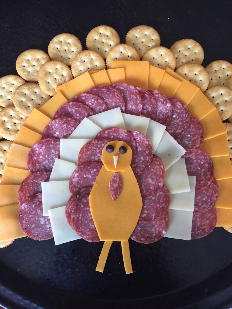 Thanksgiving Turkey Cheese Platter Appetizer Idea