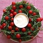 Christmas Wreath Shaped Veggie Plate Appetizer