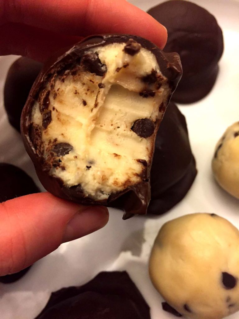 Chocolate Chip Cookie Dough Truffles With No-Bake Edible Cookie Dough