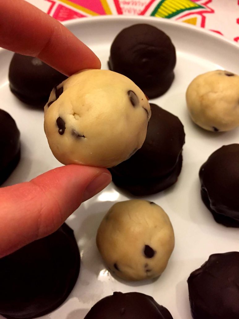 Chocolate Chip Cookie Dough Truffles With Edible Cookie Dough