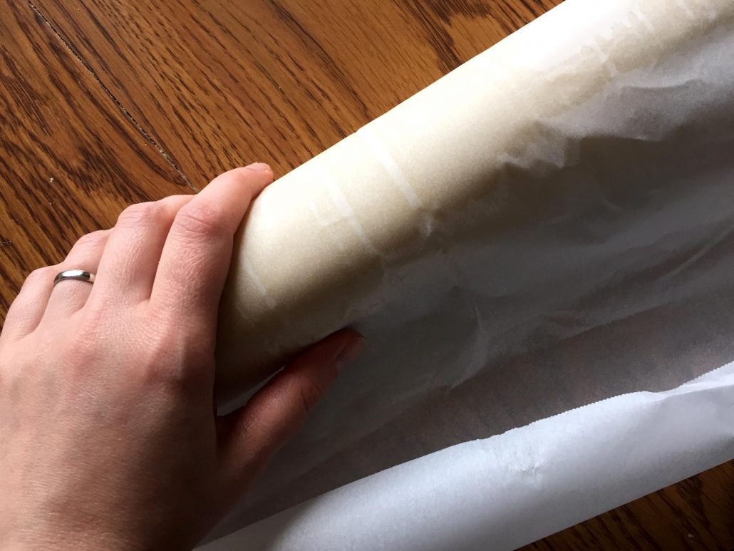 Rolling The Log For Pinwheel Christmas Cookies