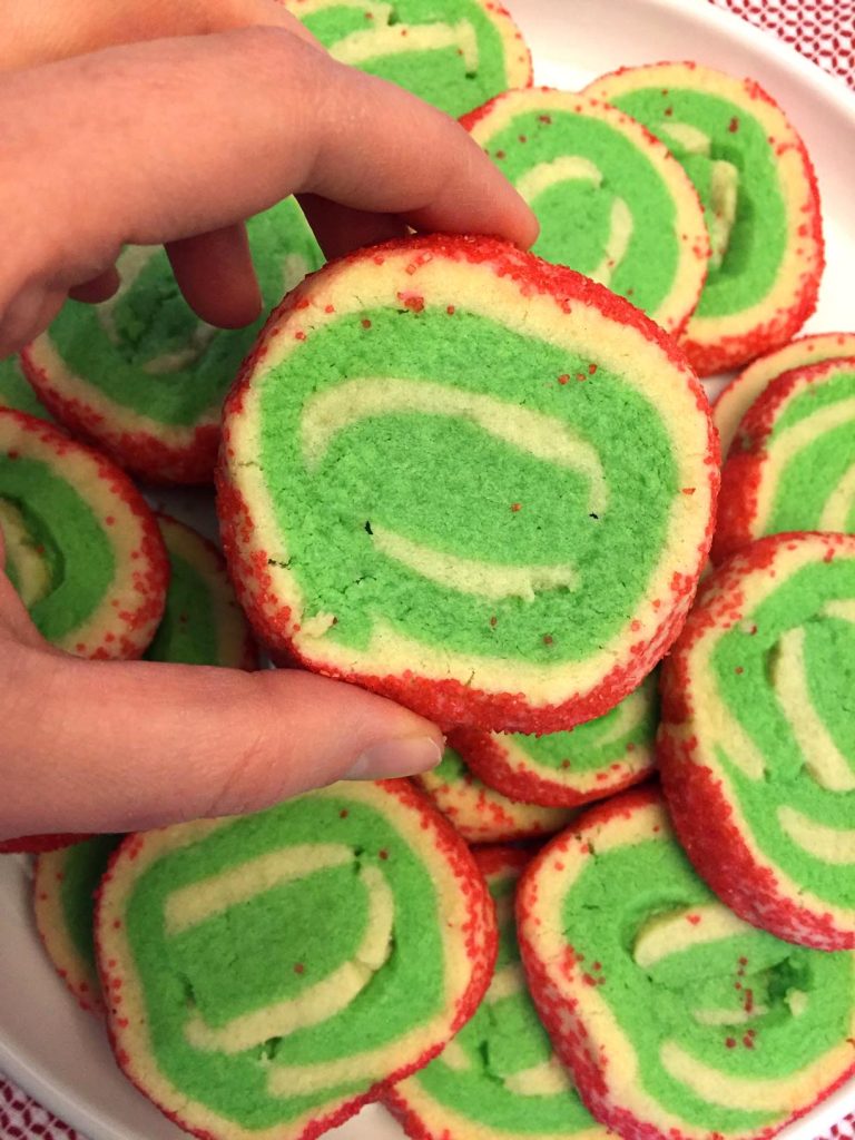 Christmas Pinwheel Spiral Swirl Sugar Cookies – Easy No-Chill Recipe