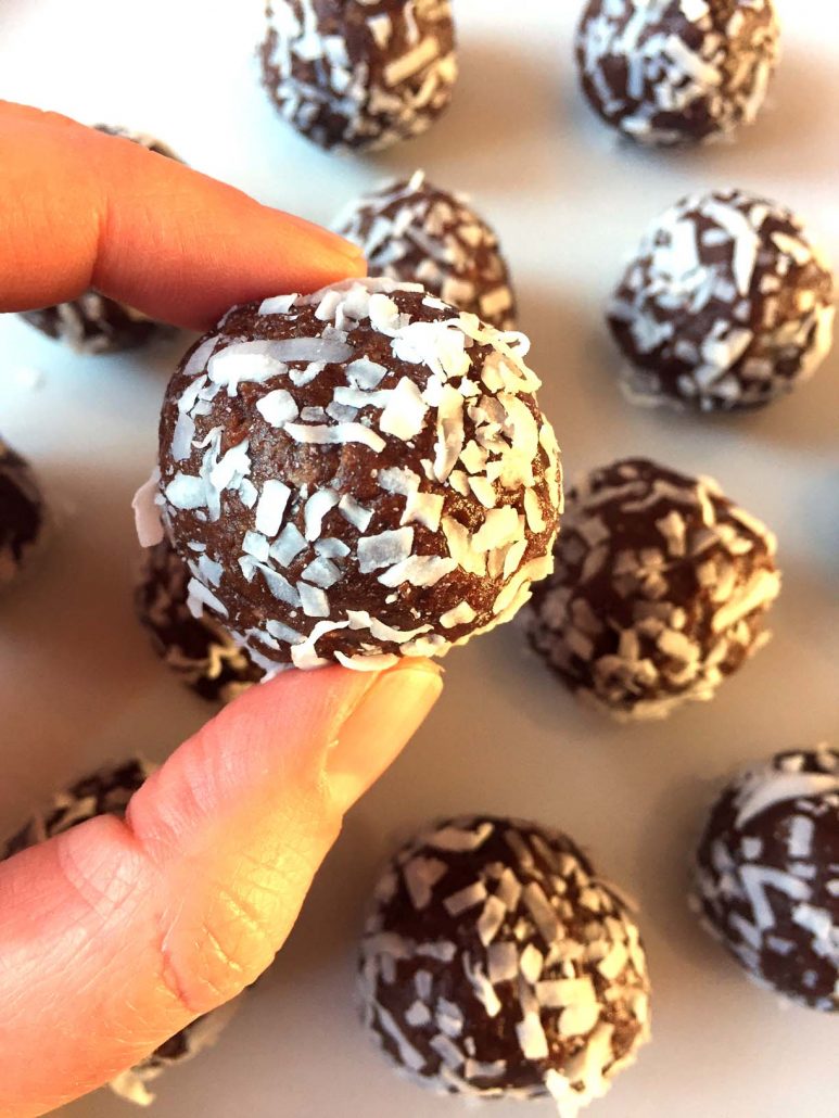 Vegan Raw Coconut Date Energy Balls