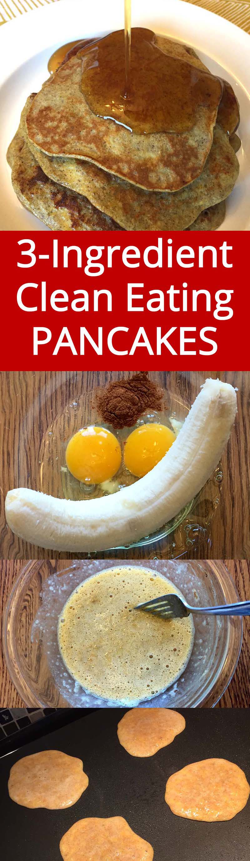 Healthy 3-Ingredient Banana Egg Pancakes - gluten-free, sugar-free, grain-free! Must try this! | MelanieCooks.com