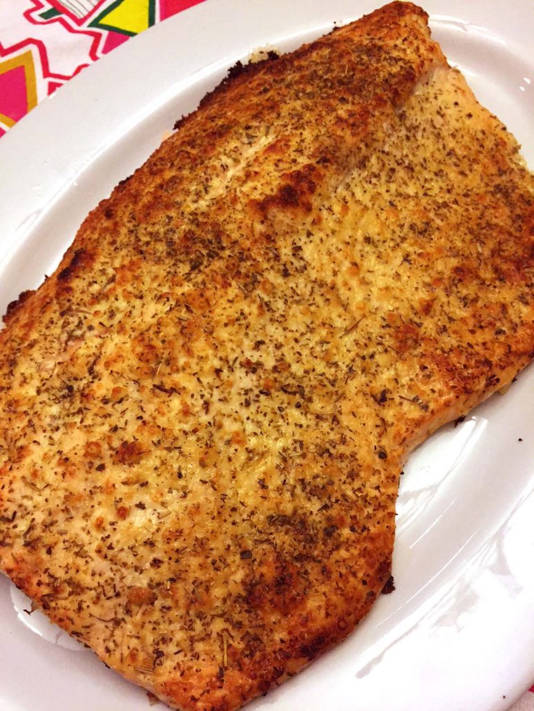 Baked Whole Salmon With Parmesan Herb Crust