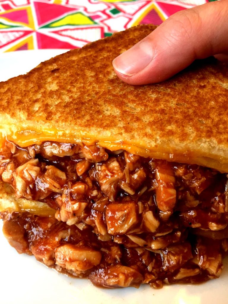 Easy BBQ Chicken Grilled Cheese Sandwich Recipe