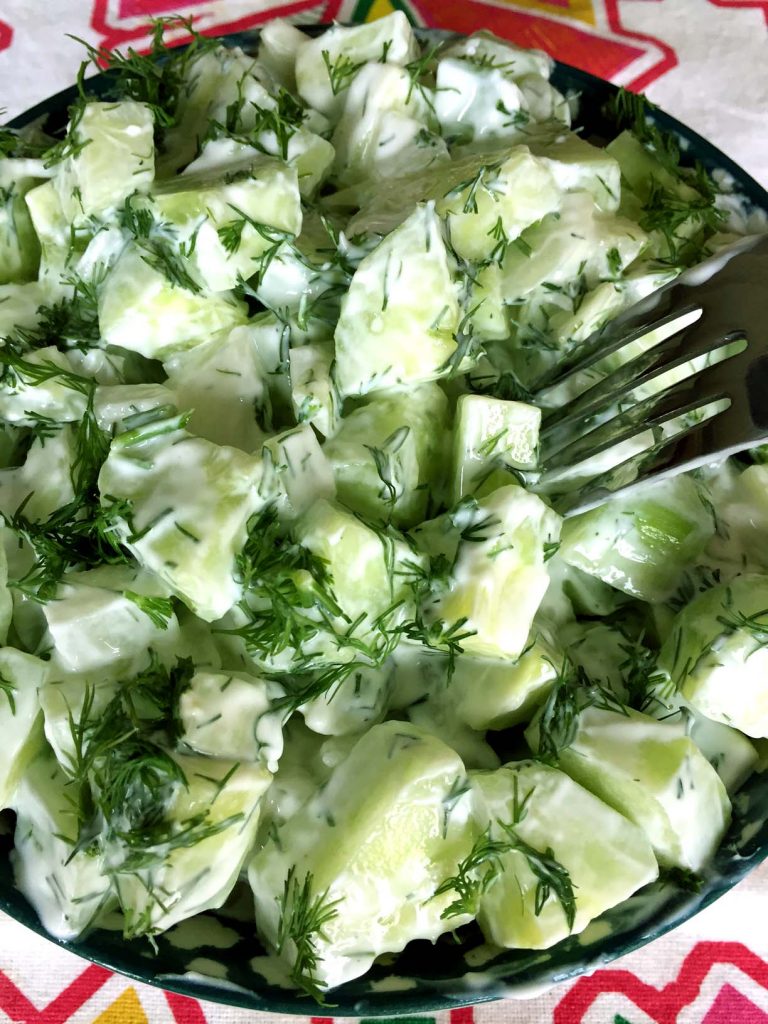 Creamy Cucumber Dill Salad Recipe With Lemon Yogurt Dressing
