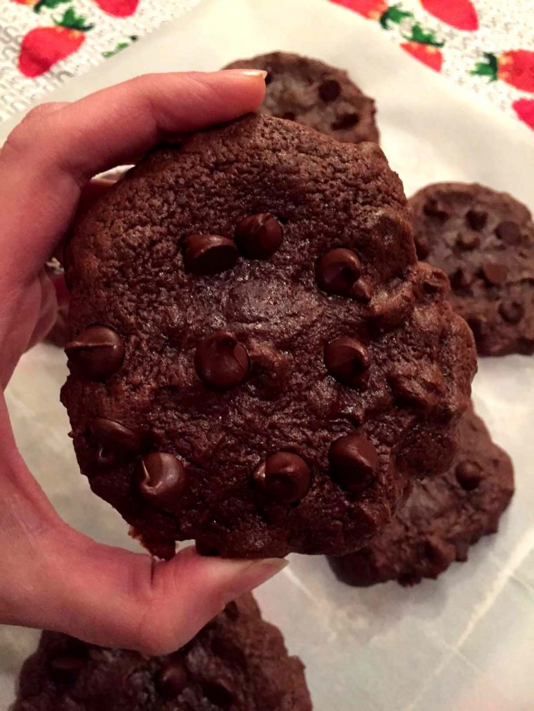 Easy Soft & Chewy Double Chocolate Chip Cookies Recipe - best ever!