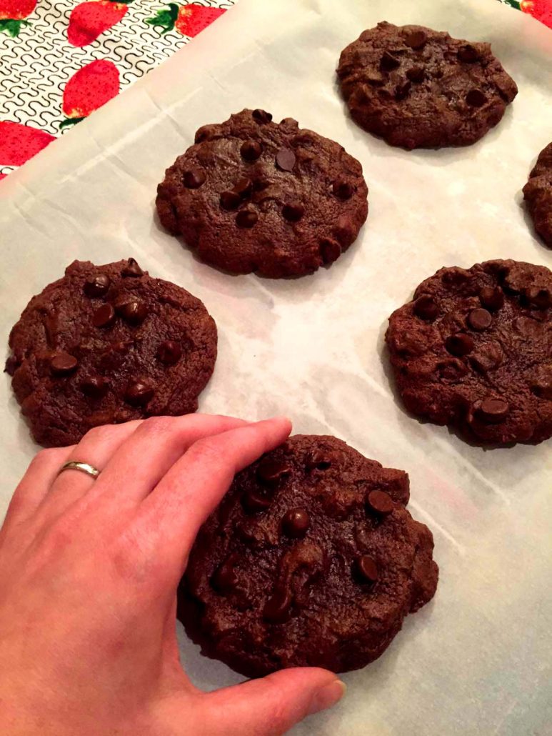 Soft Double Chocolate Chip Cookies