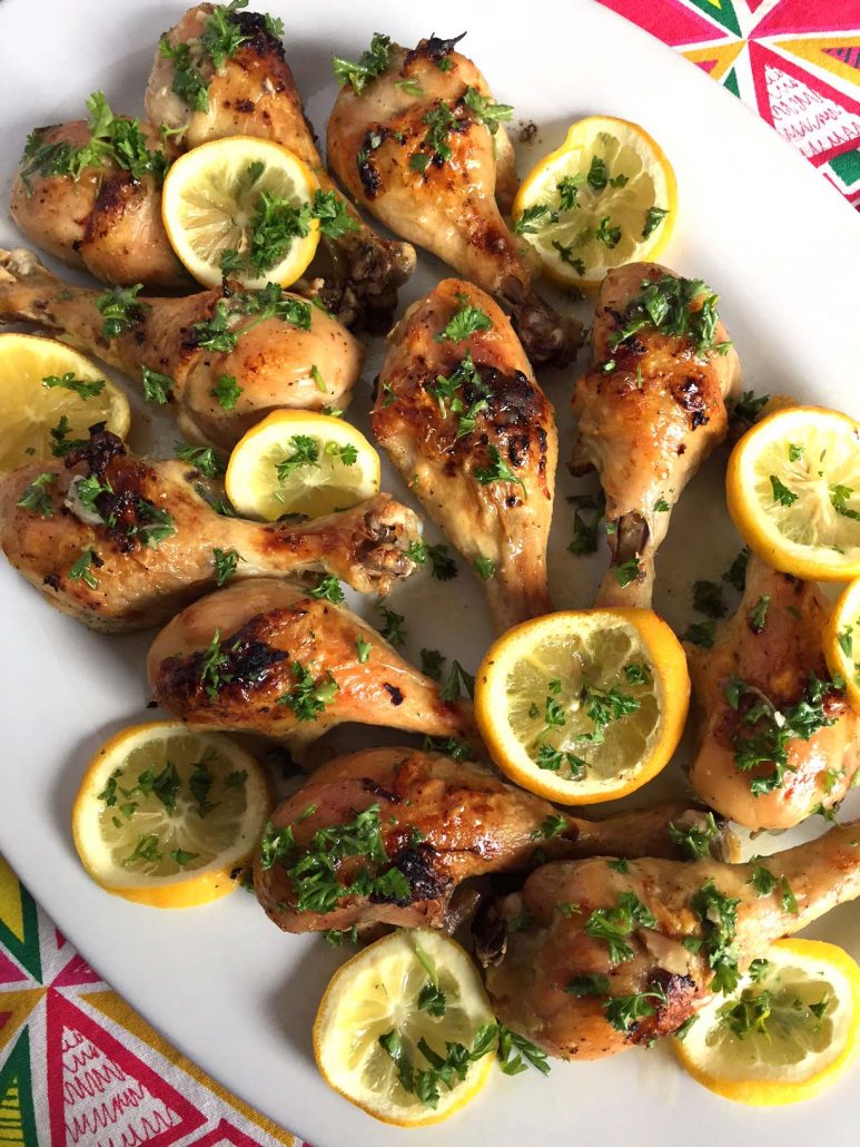Easy Baked Lemon Garlic Chicken Legs Recipe