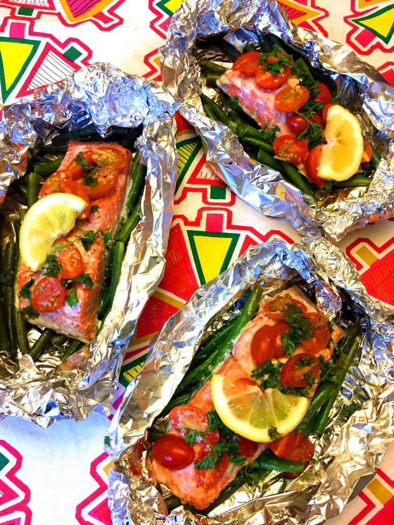 Salmon With Green Beans In Foil Packets