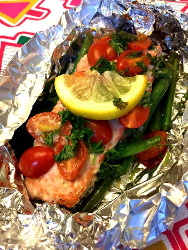 Salmon With Vegetables In Foil Packets