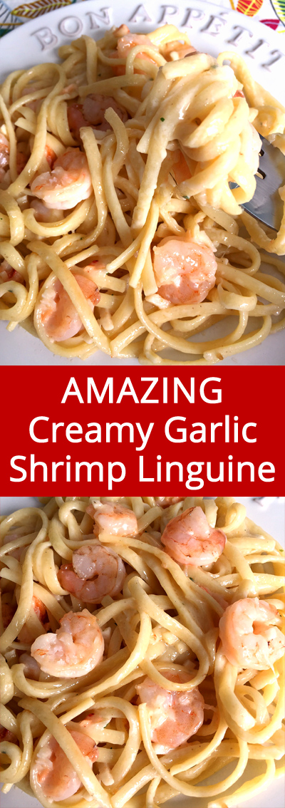 Easy Creamy Garlic Shrimp Linguine Seafood Pasta Recipe – Melanie Cooks