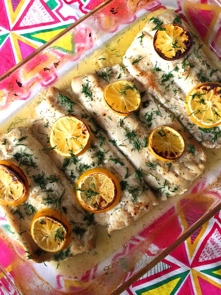 Baked Lemon Garlic Butter Tilapia/White Fish