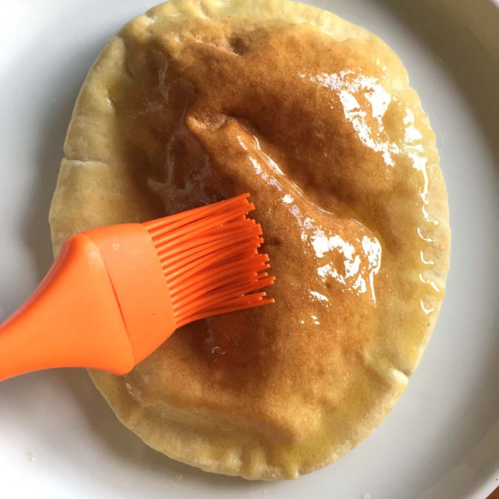 Brush Pita With Oil For Pita Chips