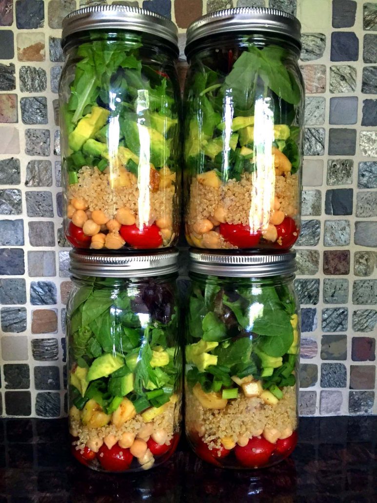 Quinoa Mason Jar Salad Recipe With Chickpeas And Avocado