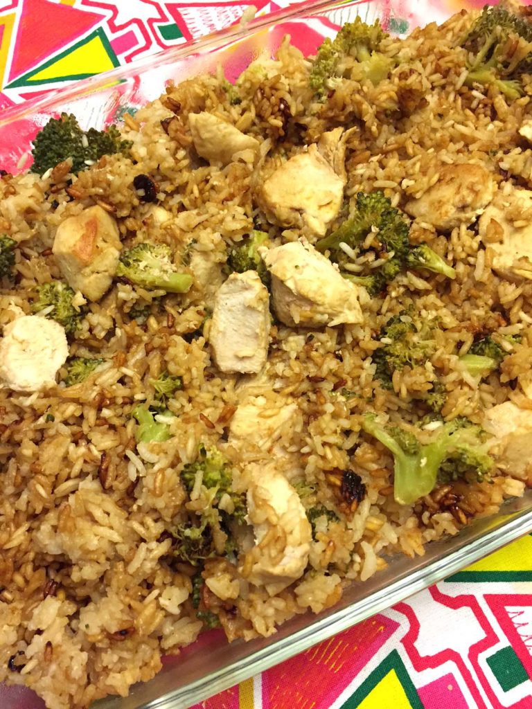 Baked Chicken Broccoli Fried Rice Casserole