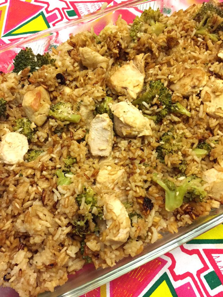 Baked Chicken Fried Rice Casserole