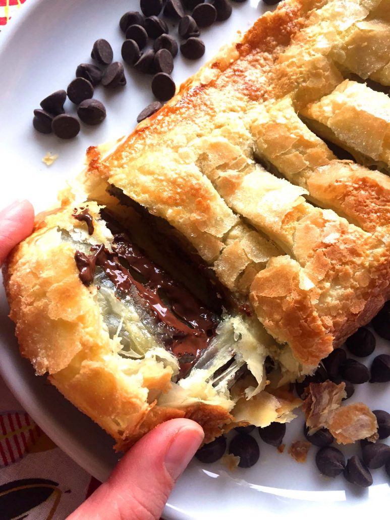 Chocolate Puff Pastry Roll Easy Recipe