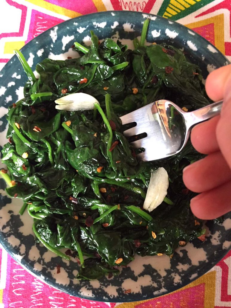 Spicy Garlic Sauteed Spinach Easy Recipe