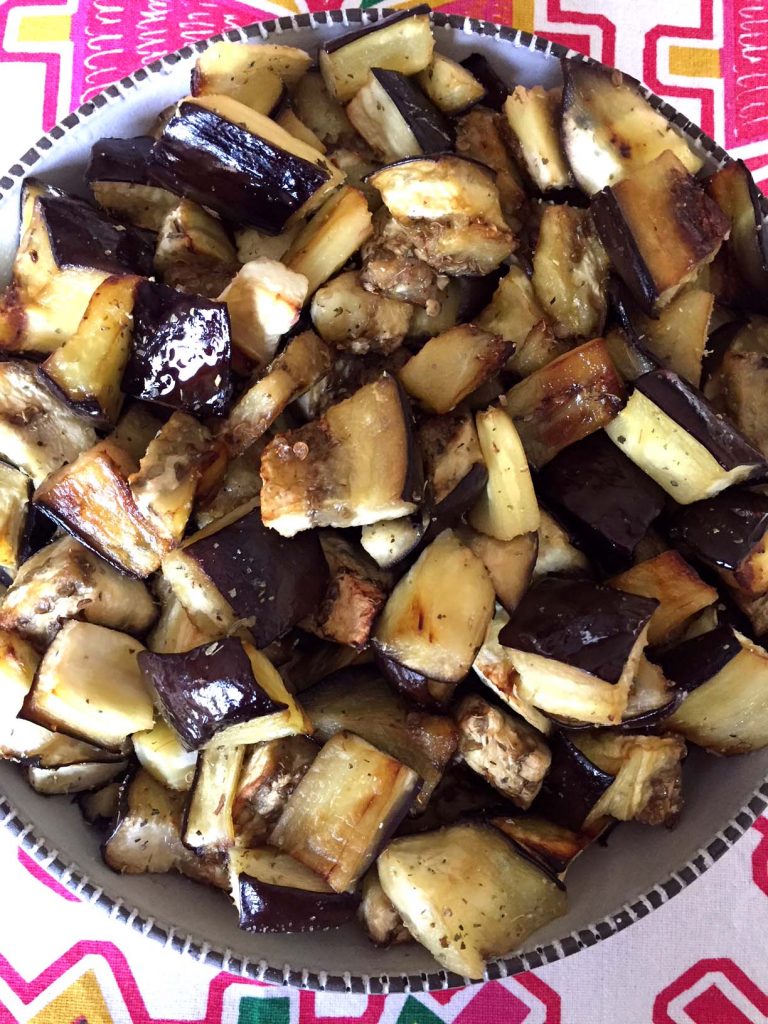 Easy Healthy Roasted Eggplant Cubes Recipe