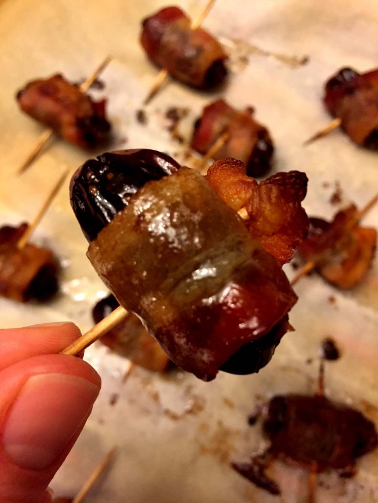 Baked Bacon Wrapped Dates