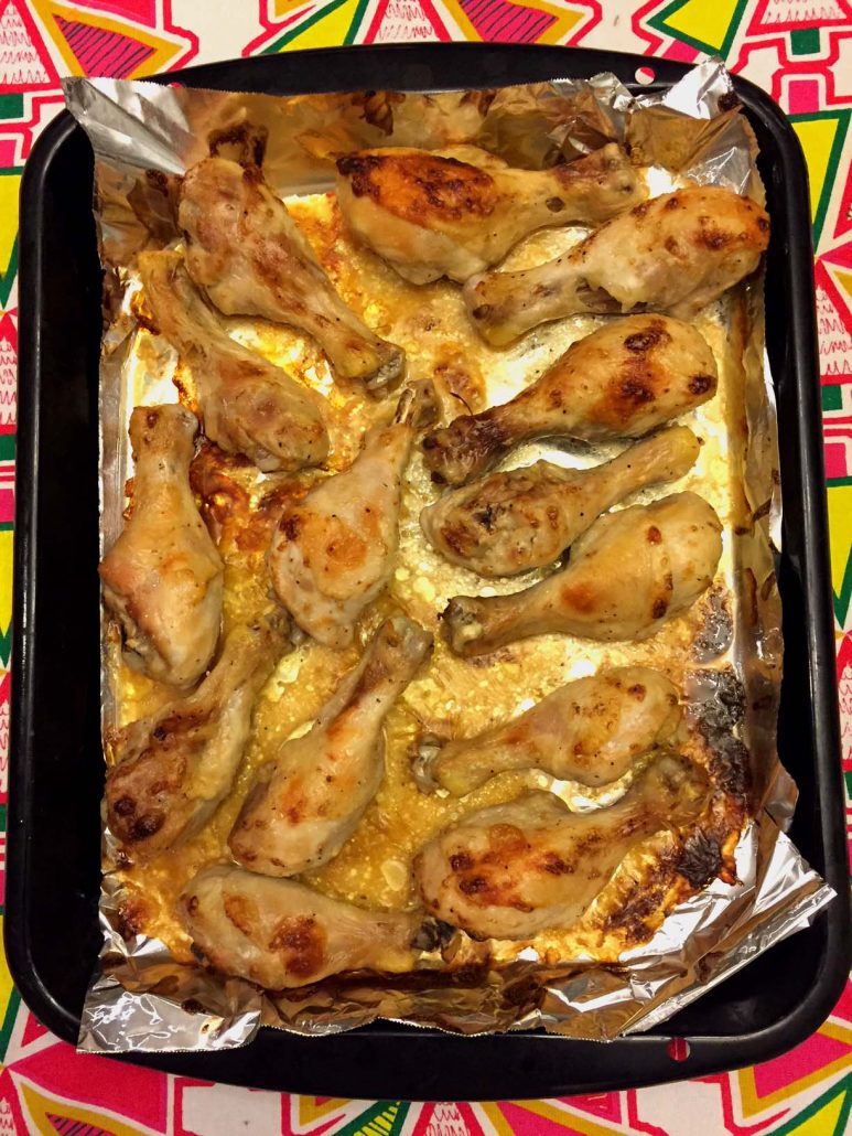 Baked Chicken Drumsticks Marinated In Caesar Dressing