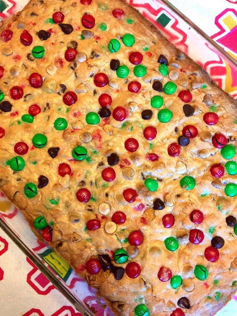 easy M&M's cookie bars